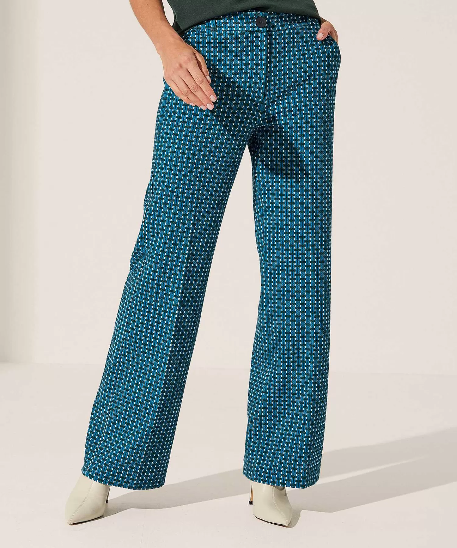 Broeken^KYRA Multicolor Structuur Wide Leg Broek Ferris