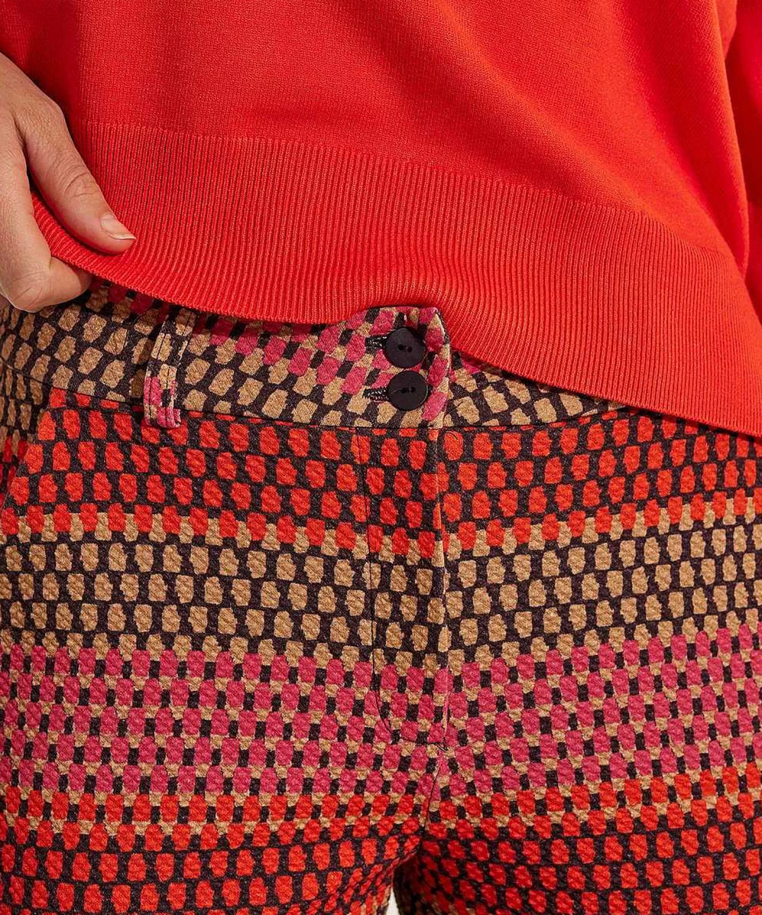 Broeken^KYRA Multicolor Structuur Wide Leg Broek Ferris