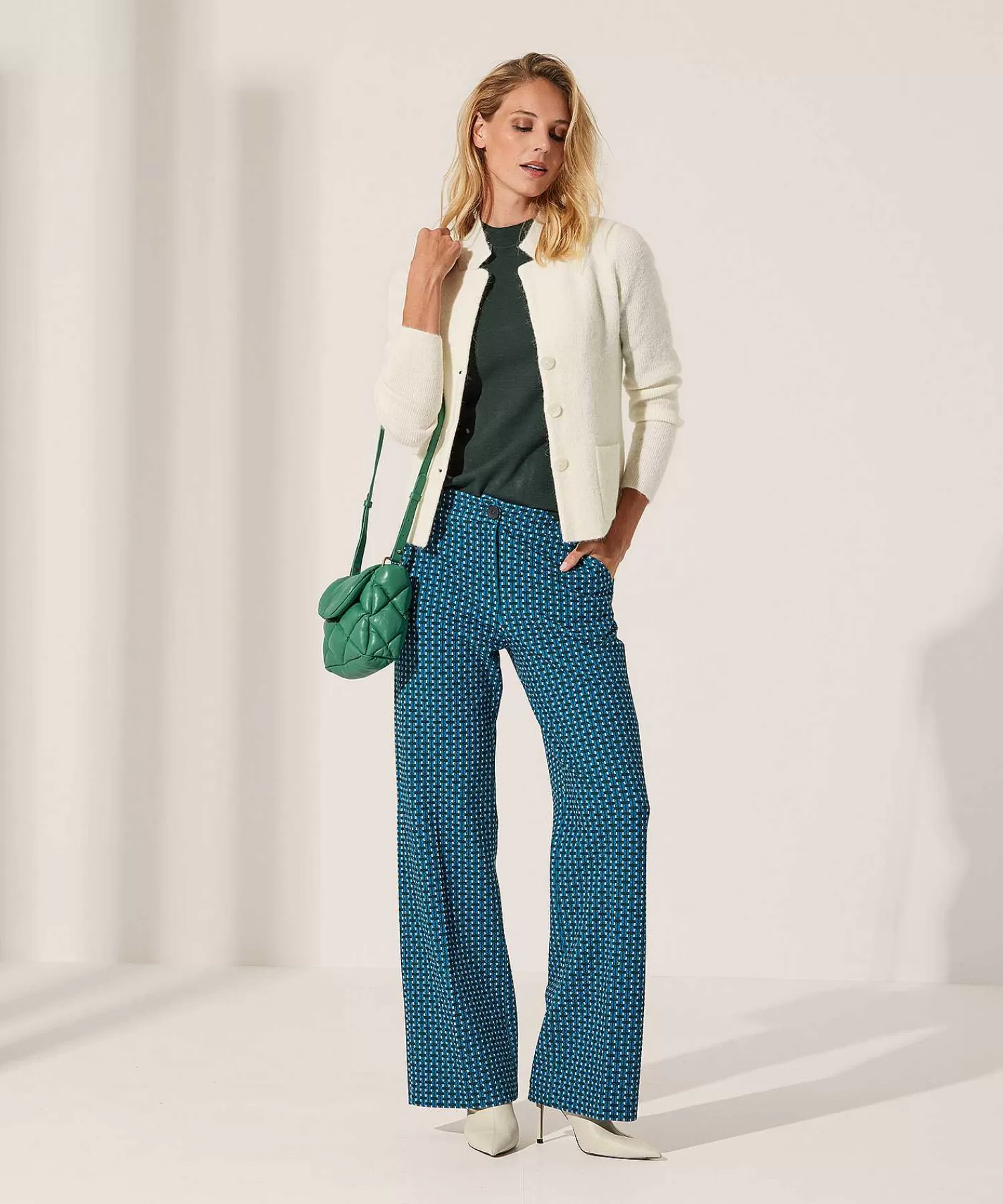 Broeken^KYRA Multicolor Structuur Wide Leg Broek Ferris