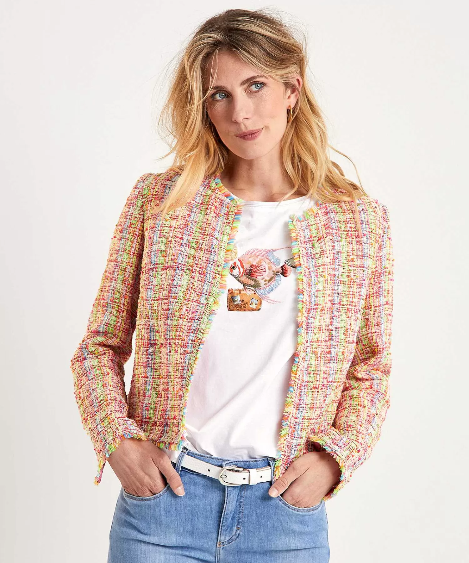 Blazers^Marc Cain Collections Marc Cain Multicolor Boucle Vest Jasje