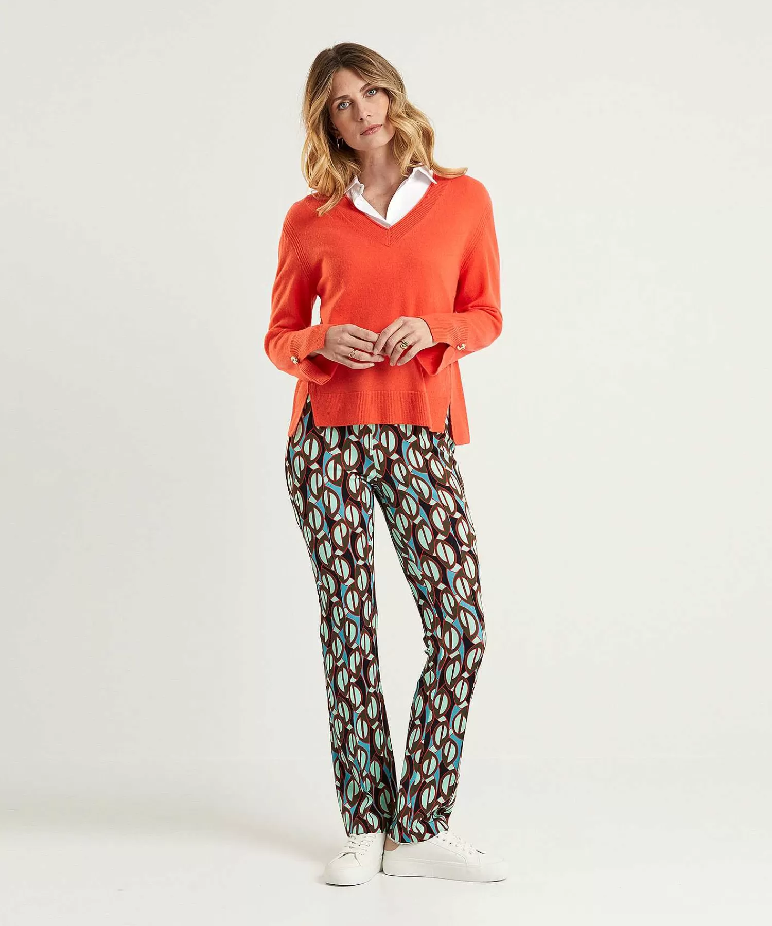Broeken^Marc Cain Collections Marc Cain Scuba Broek Multicolor Frederica