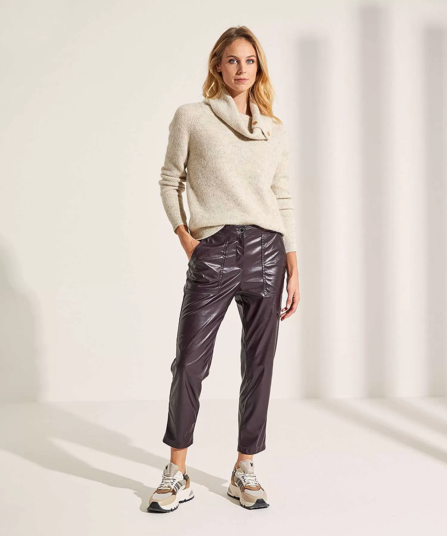 Broeken^Marc Cain Sports Worker Broek Vegan Leather Rikaze