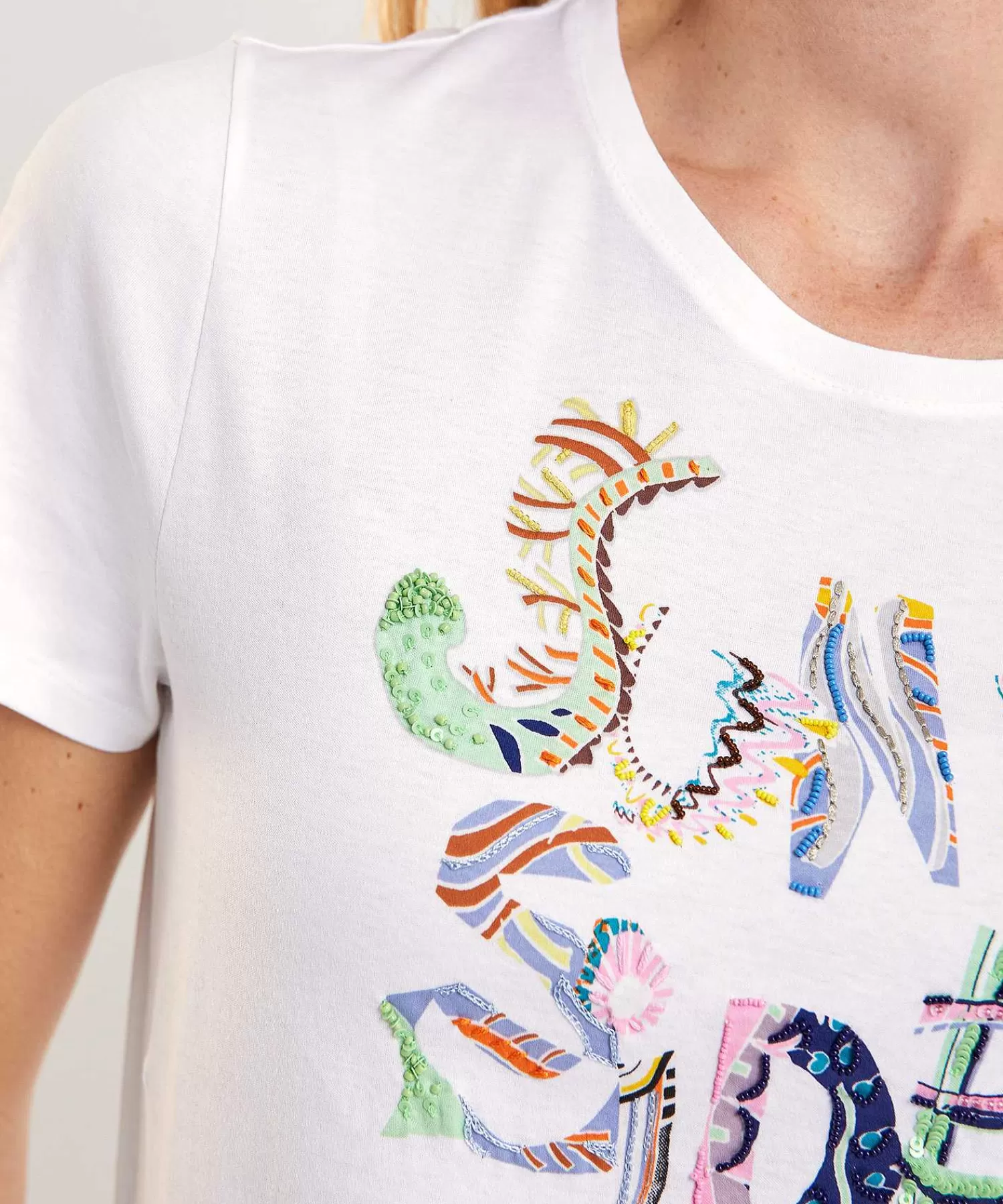 Shirts En Tops^Marc Cain Collections Marc Cain T-Shirt Multicolor Letterprint